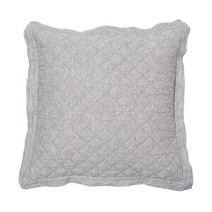 Pottery Barn Belgian Flax Linen Diamond Quilted Euro Shams (Set of 3) Flagstone